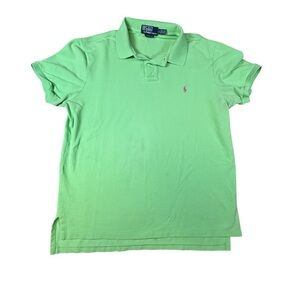 Ralph Lauren Golf Polo Shirt Stretch Button Up Men's XL Custom Fit Shirt Green
